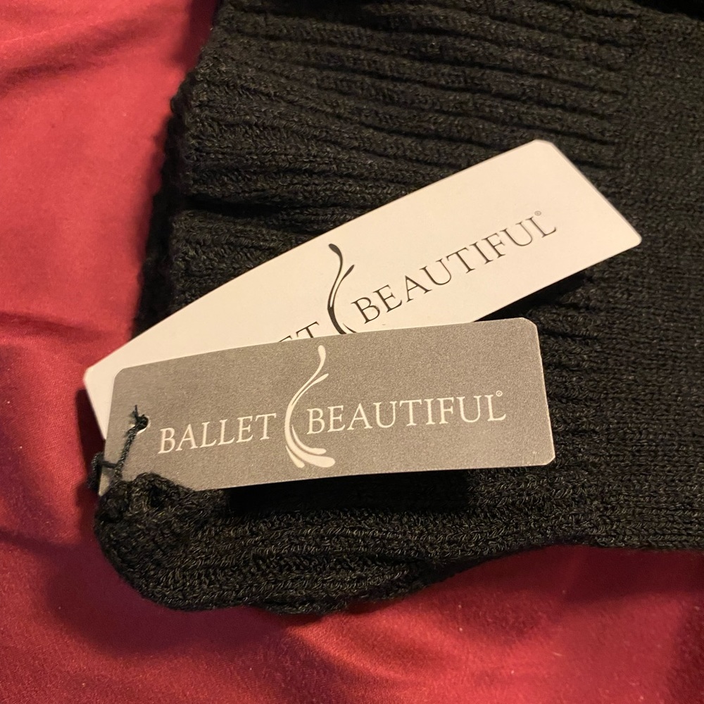NWT! Ballet Beautiful Serenade thigh high black leg warmers. 30”, ribbed cuff